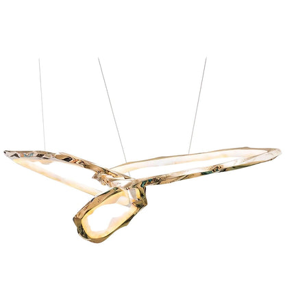 Elegant Brass Chandelier with Adjustable Arms and Ambient Lighting