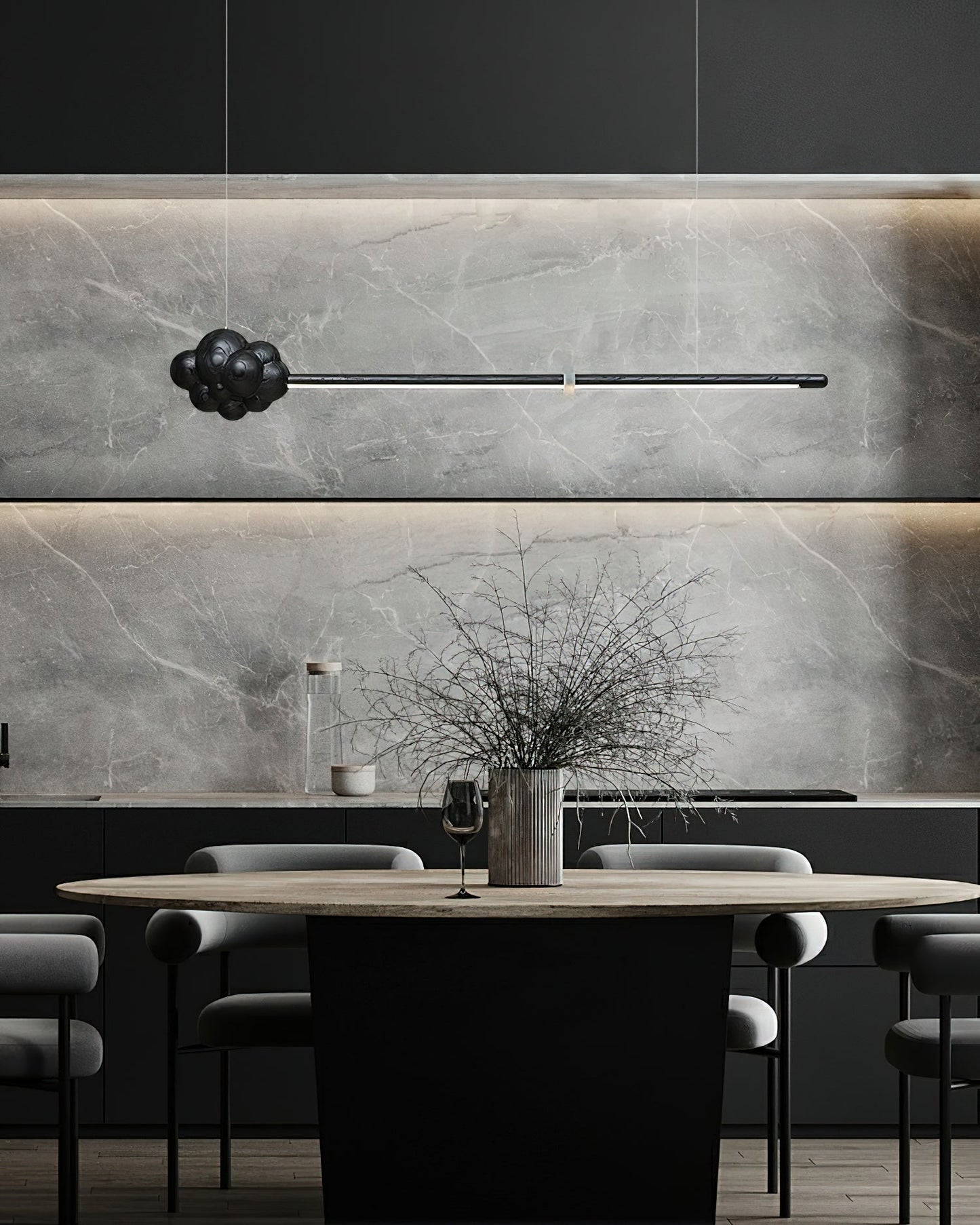Modern Cloud Stick Chandelier - Adjustable Brightness, Energy Efficien