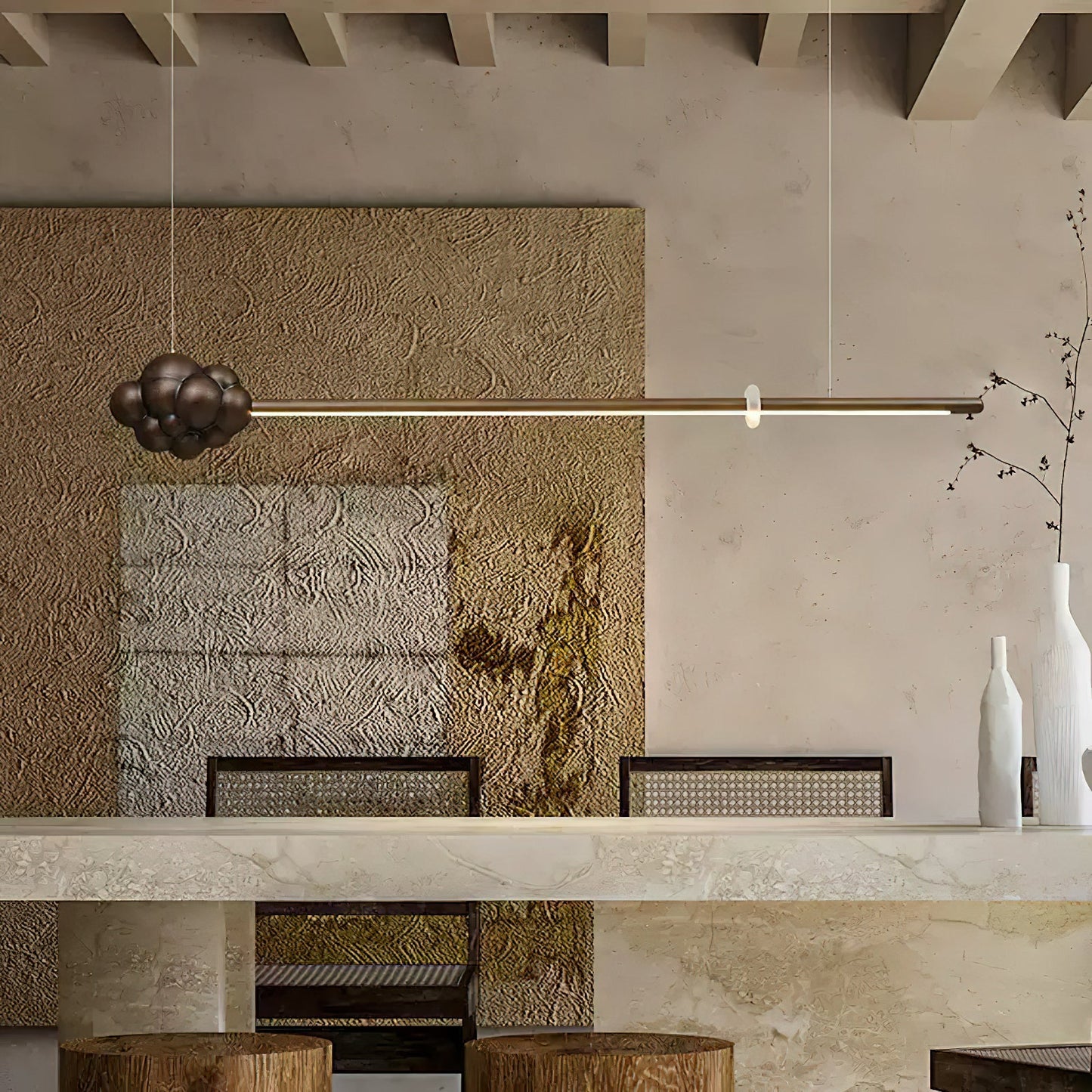 Modern Cloud Stick Chandelier - Adjustable Brightness, Energy Efficien