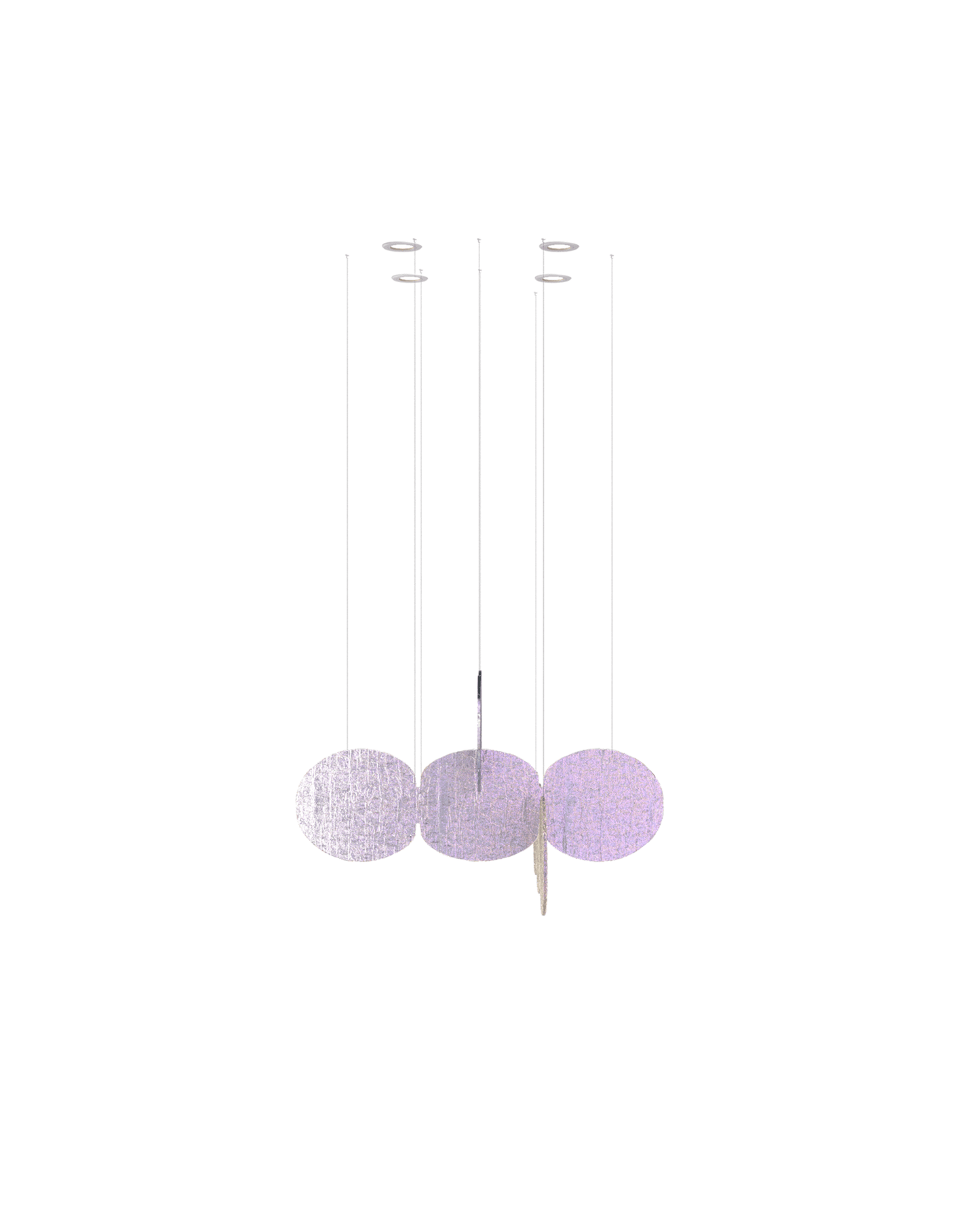 Iridescent Disc Chandelier - Adjustable Height, Energy-Efficient LED