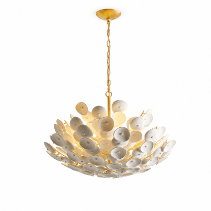 Coconut Disc Chandelier - Eco-Friendly Design with Adjustable Height