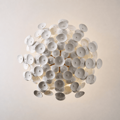 Coconut Disc Chandelier - Eco-Friendly Design with Adjustable Height