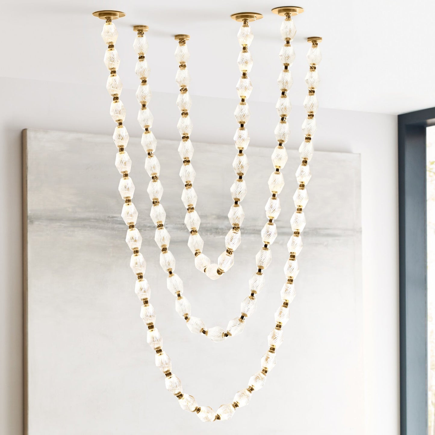 Riviere Chain Chandelier - Elegant Design, Adjustable Height, LED Comp