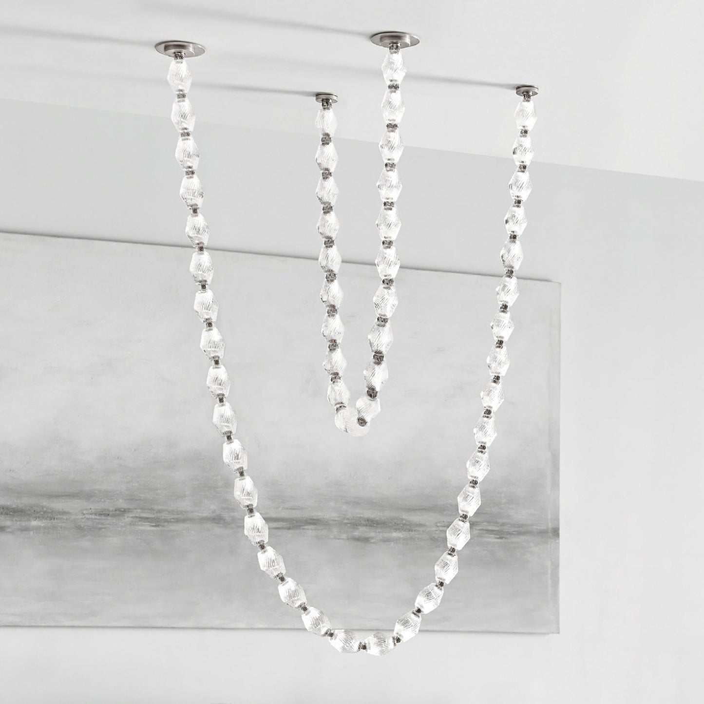 Riviere Chain Chandelier - Elegant Design, Adjustable Height, LED Comp