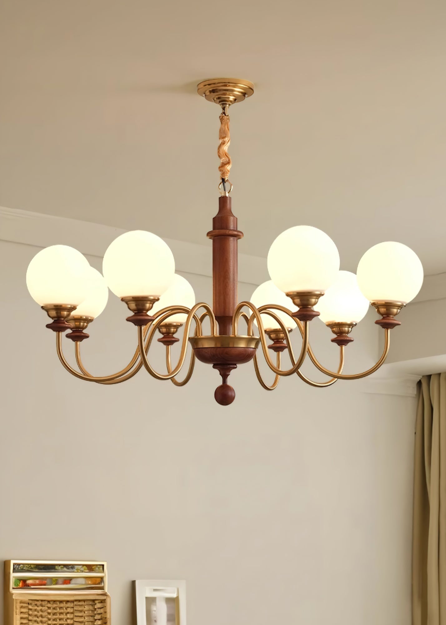Colonial Grace Chandelier - Elegant Design with Adjustable Height & Cr