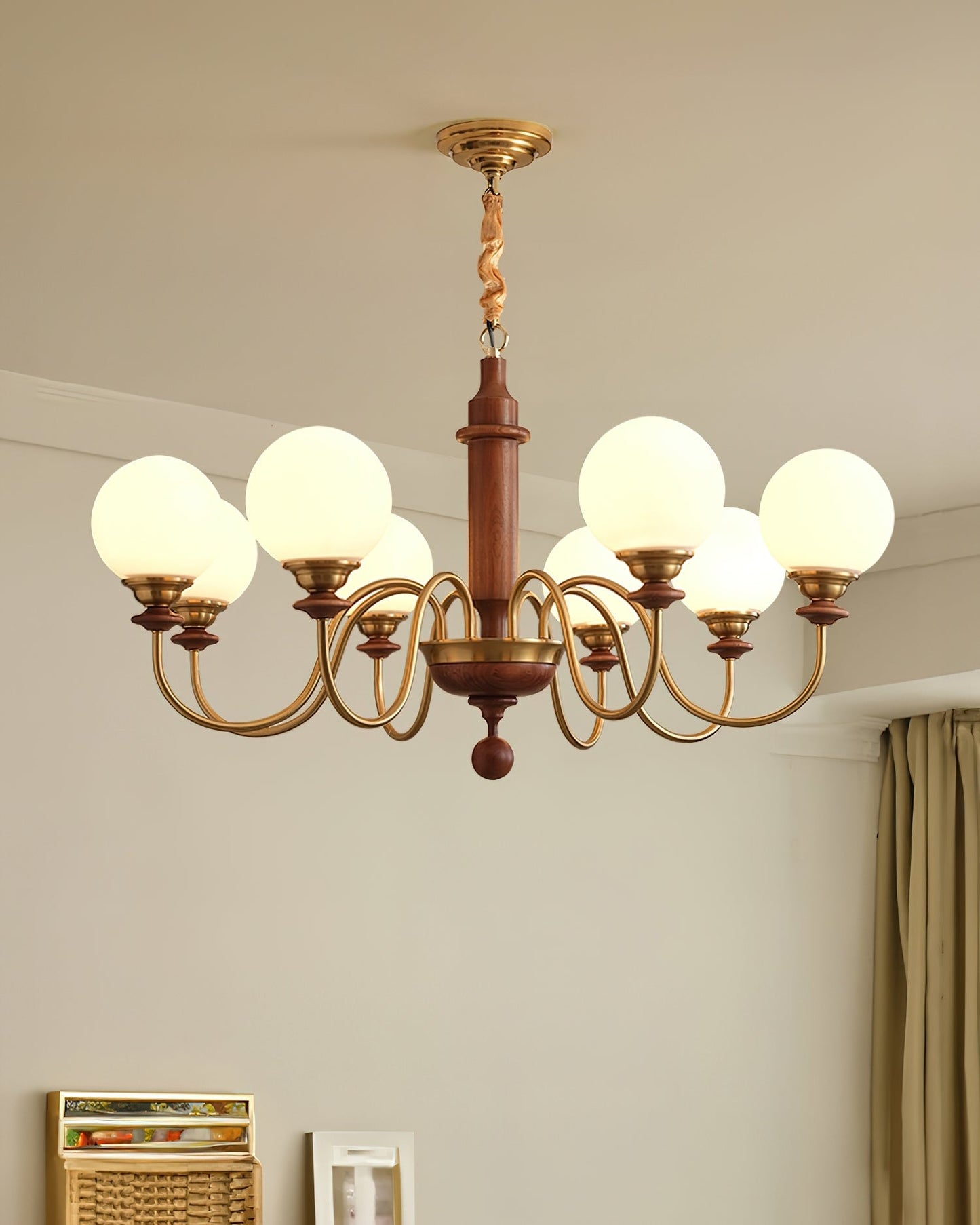 Colonial Grace Chandelier - Elegant Design with Adjustable Height & Cr