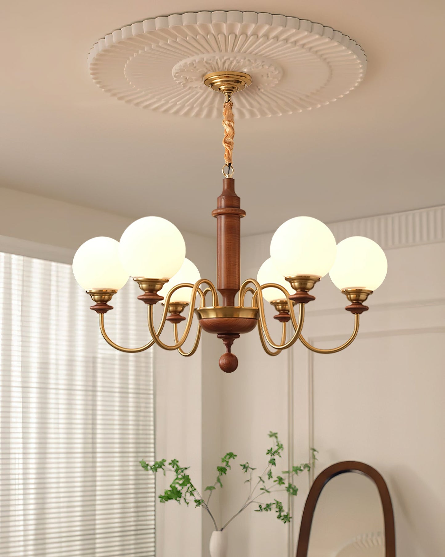 Colonial Grace Chandelier - Elegant Design with Adjustable Height & Cr