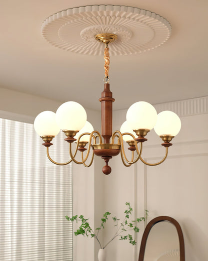 Colonial Grace Chandelier - Elegant Design with Adjustable Height & Cr