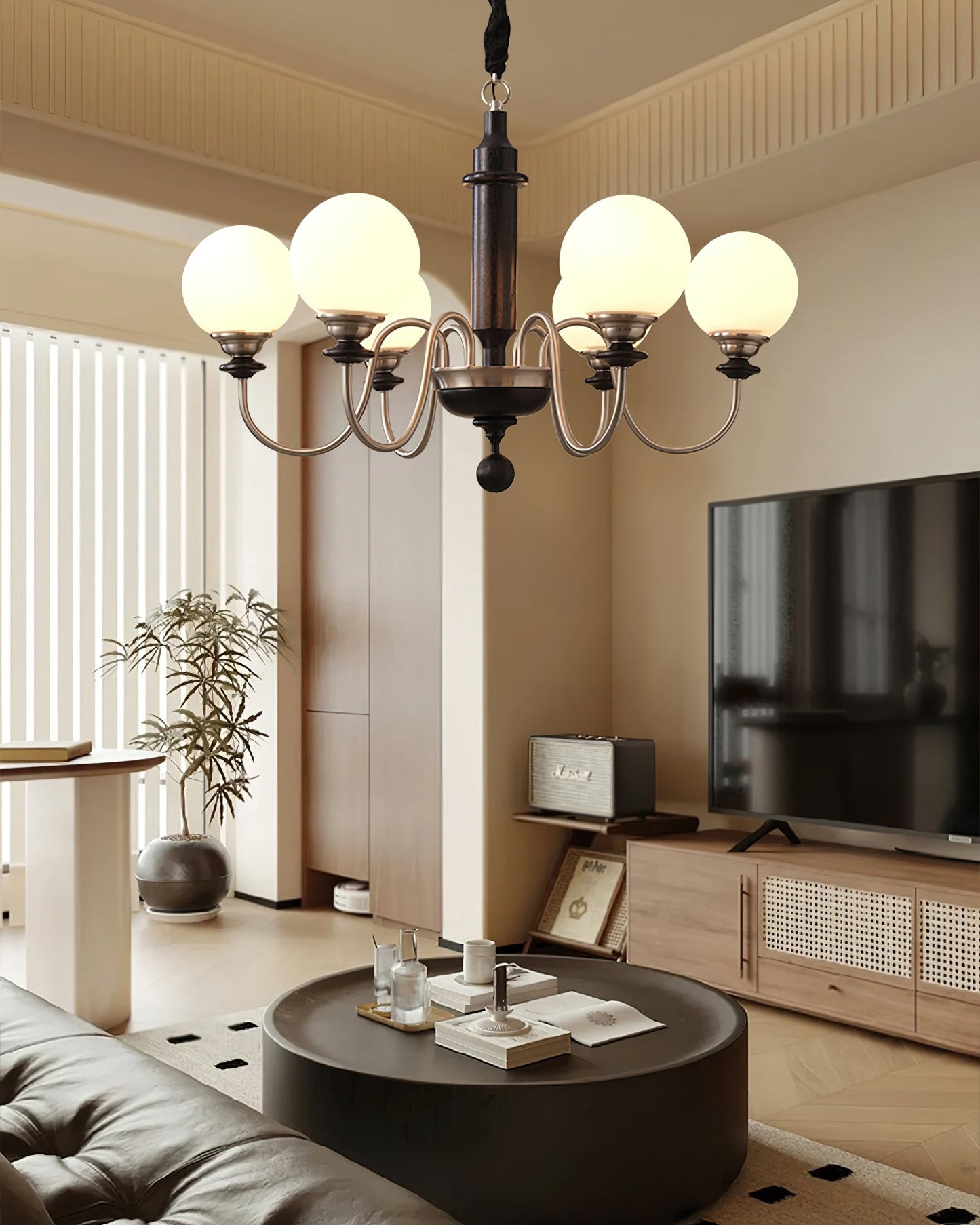 Colonial Grace Chandelier - Elegant Design with Adjustable Height & Cr
