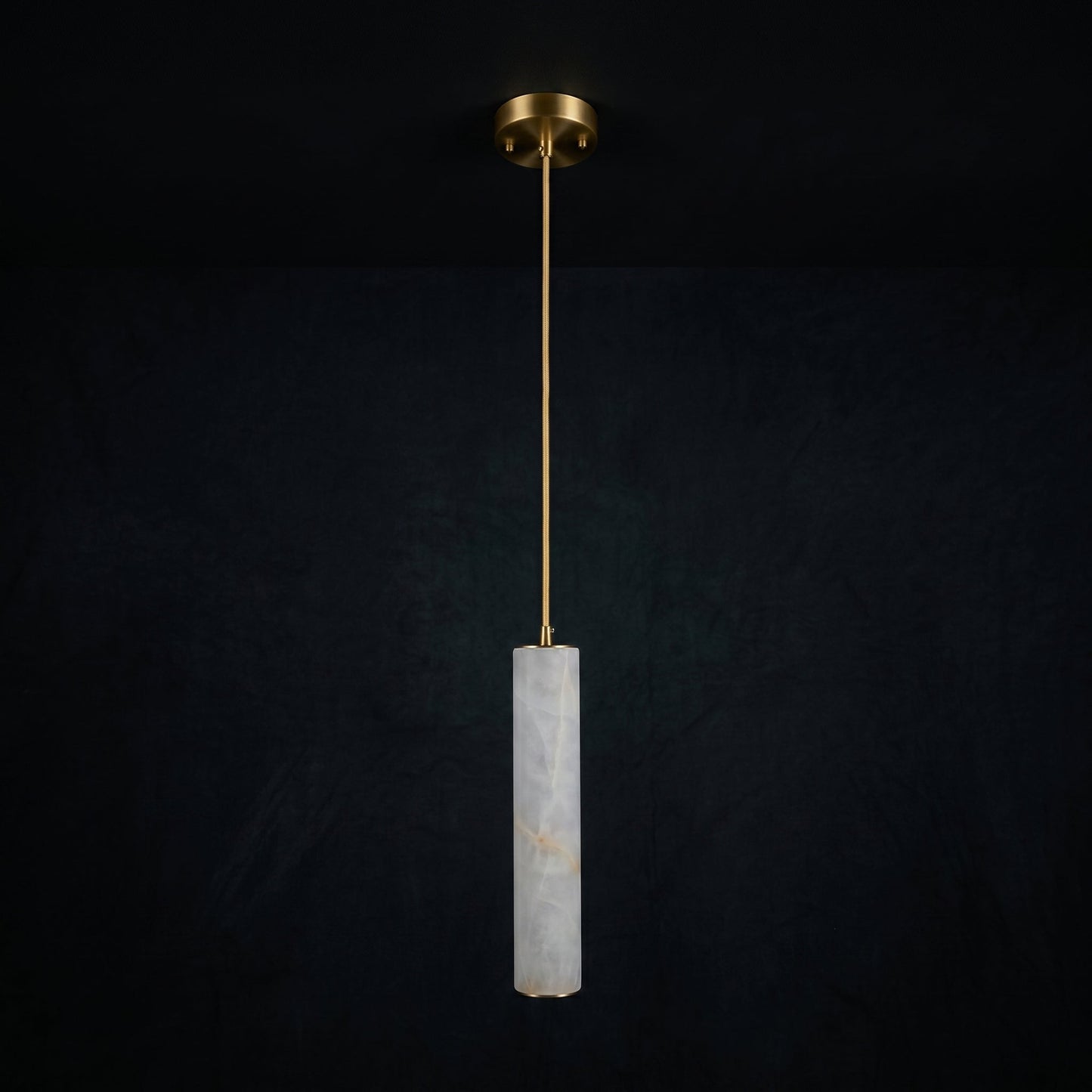 Elegant Column Alabaster Staircase Chandelier with Adjustable Height &