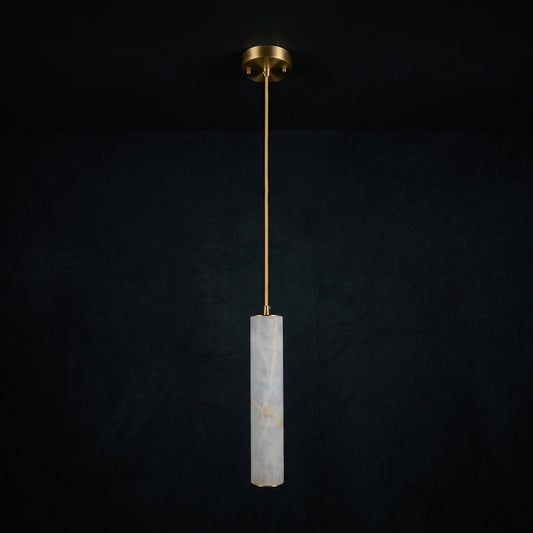 Elegant Column Alabaster Staircase Chandelier with Adjustable Height &