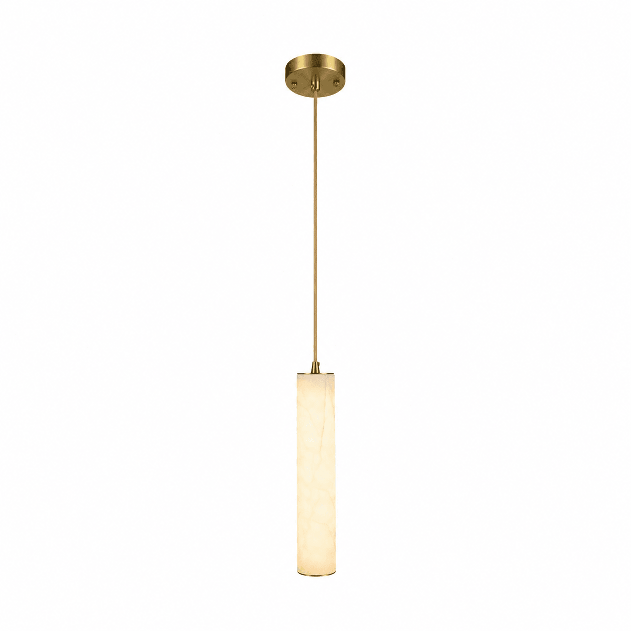Elegant Column Alabaster Staircase Chandelier with Adjustable Height &