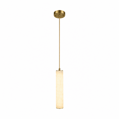 Elegant Column Alabaster Staircase Chandelier with Adjustable Height &