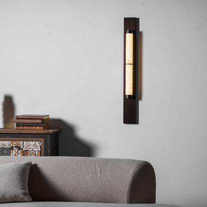 Columnar Alabaster Sconce - Elegant Wall Light with Warm Glow & Durabl