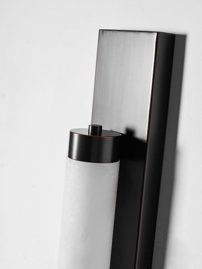 Columnar Alabaster Sconce - Elegant Wall Light with Warm Glow & Durabl