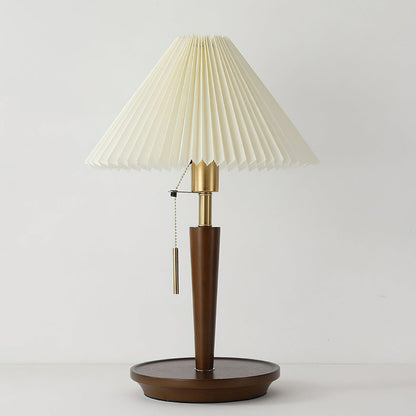 Cone Pleated Fabric Table Lamp - Soft Lighting & Adjustable Height