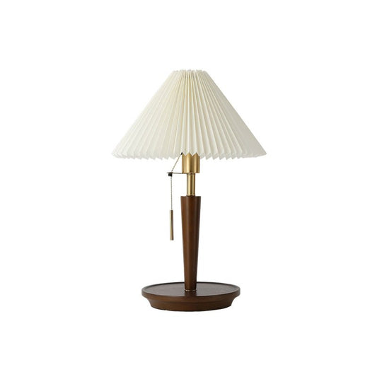 Cone Pleated Fabric Table Lamp - Soft Lighting & Adjustable Height