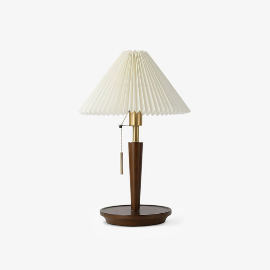 Cone Pleated Fabric Table Lamp - Soft Lighting & Adjustable Height