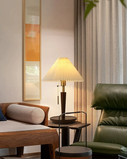 Cone Pleated Fabric Table Lamp - Soft Lighting & Adjustable Height