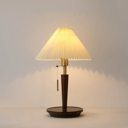 Cone Pleated Fabric Table Lamp - Soft Lighting & Adjustable Height
