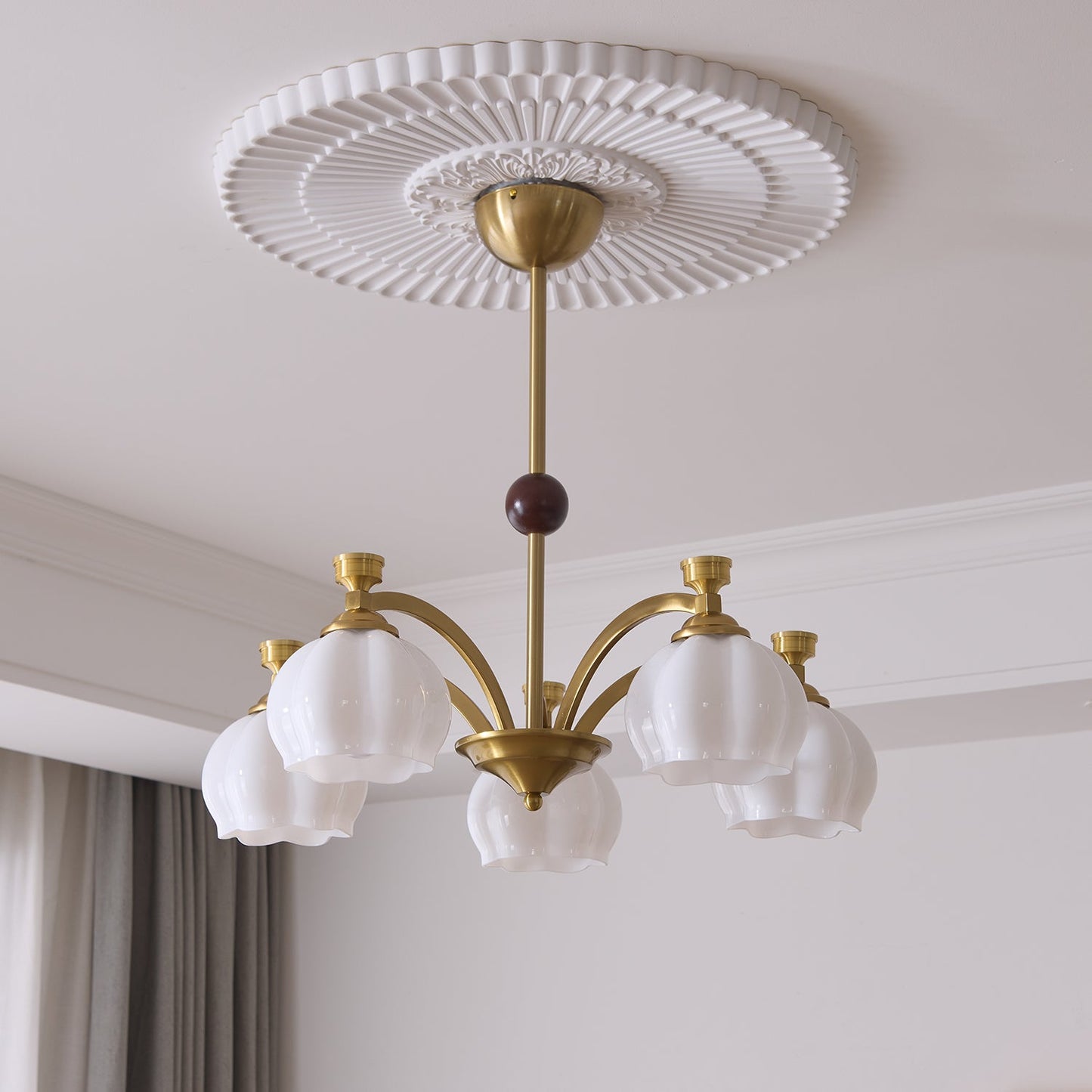 Corinne Arc Chandelier - Modern Design, Adjustable Height, LED Compati