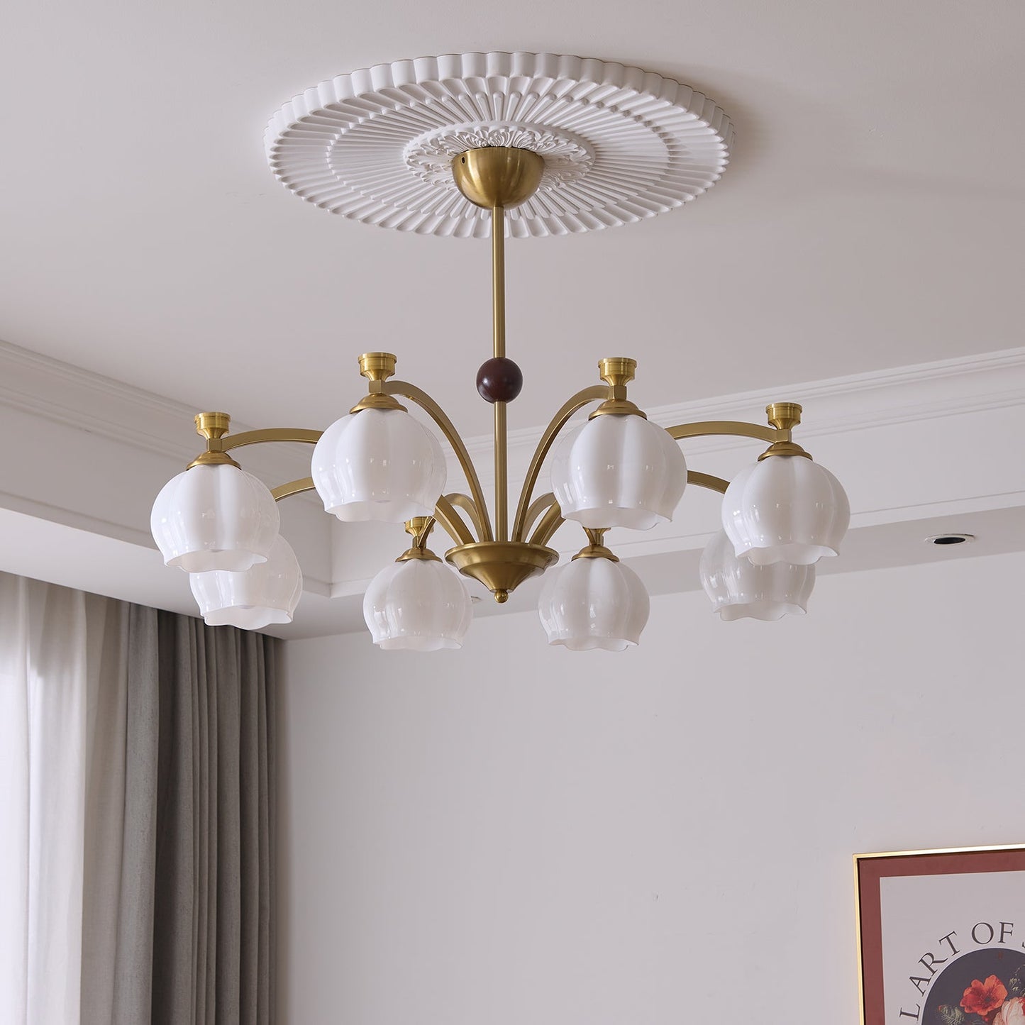 Corinne Arc Chandelier - Modern Design, Adjustable Height, LED Compati