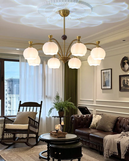 Corinne Arc Chandelier - Modern Design, Adjustable Height, LED Compati