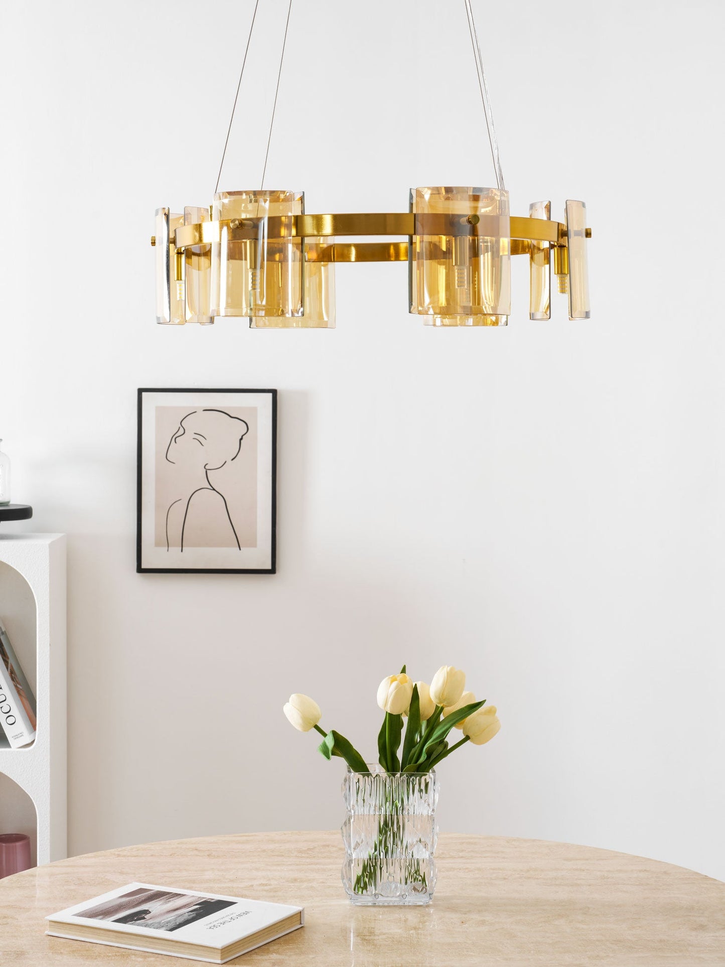 Corlota Modern Chandelier - Adjustable Height, Energy-Efficient LED