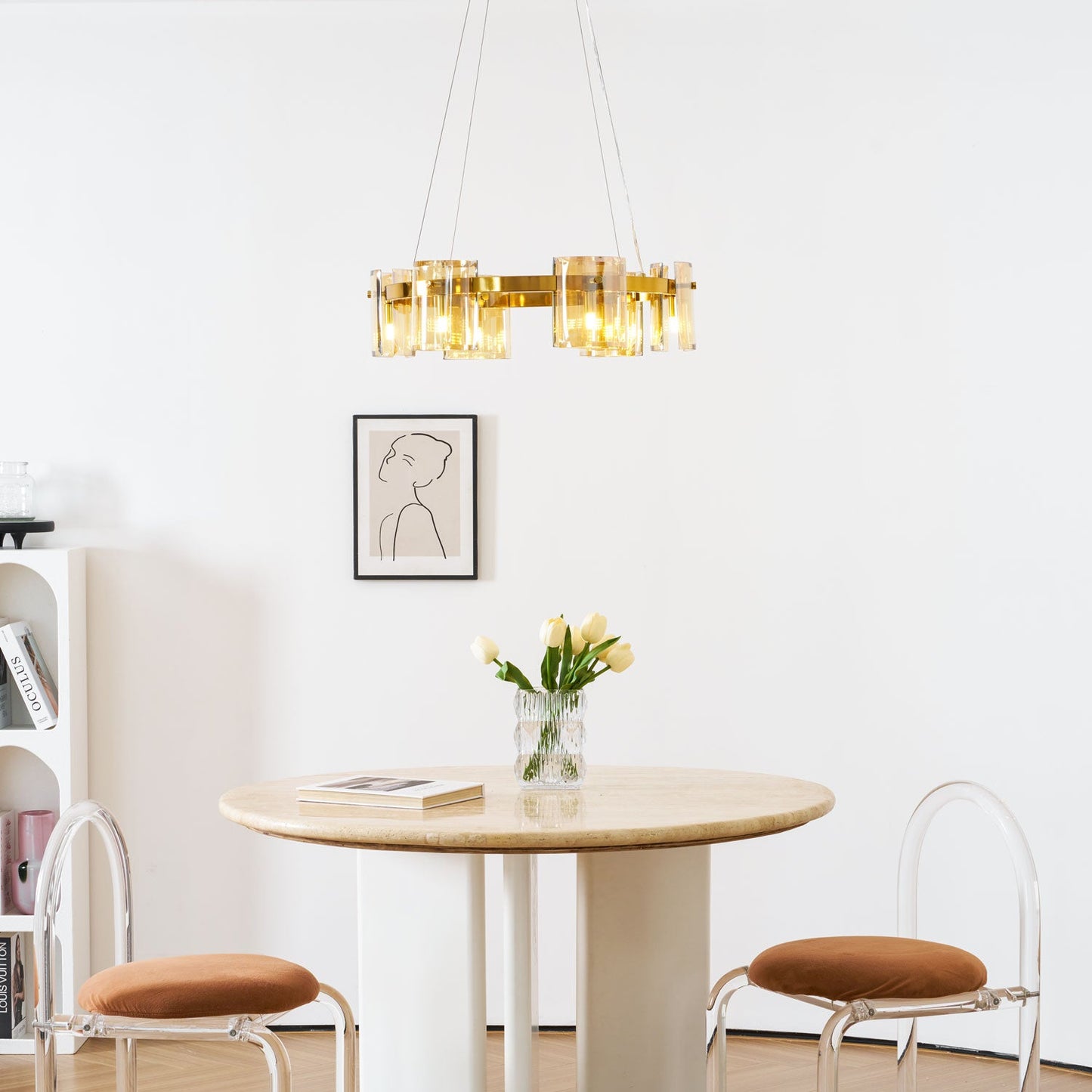 Corlota Modern Chandelier - Adjustable Height, Energy-Efficient LED