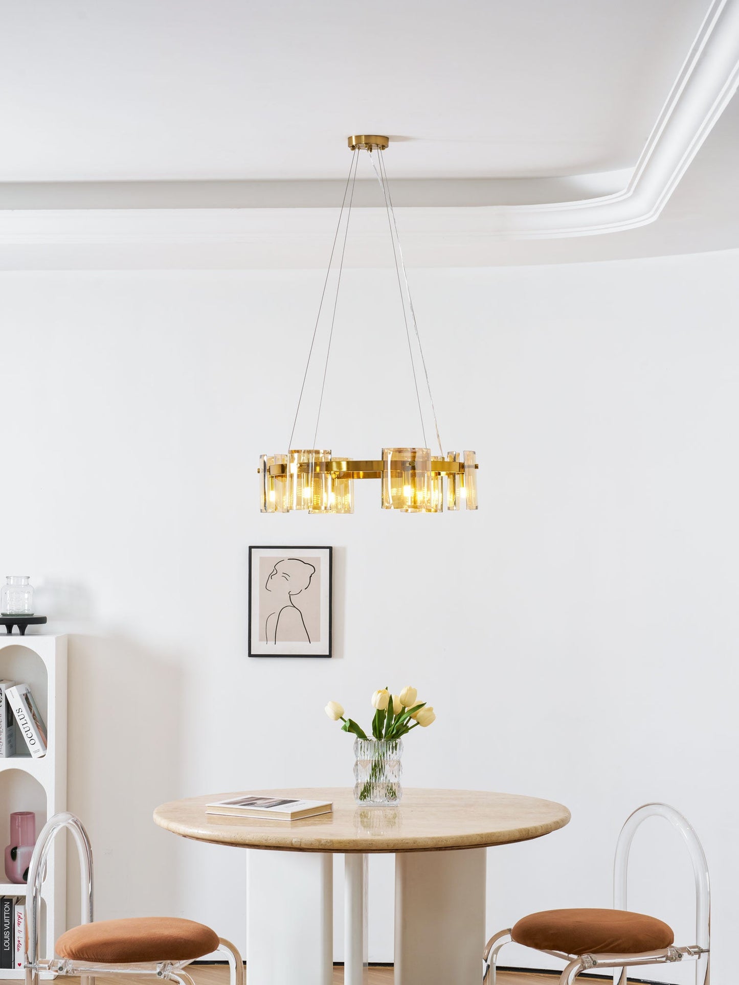 Corlota Modern Chandelier - Adjustable Height, Energy-Efficient LED