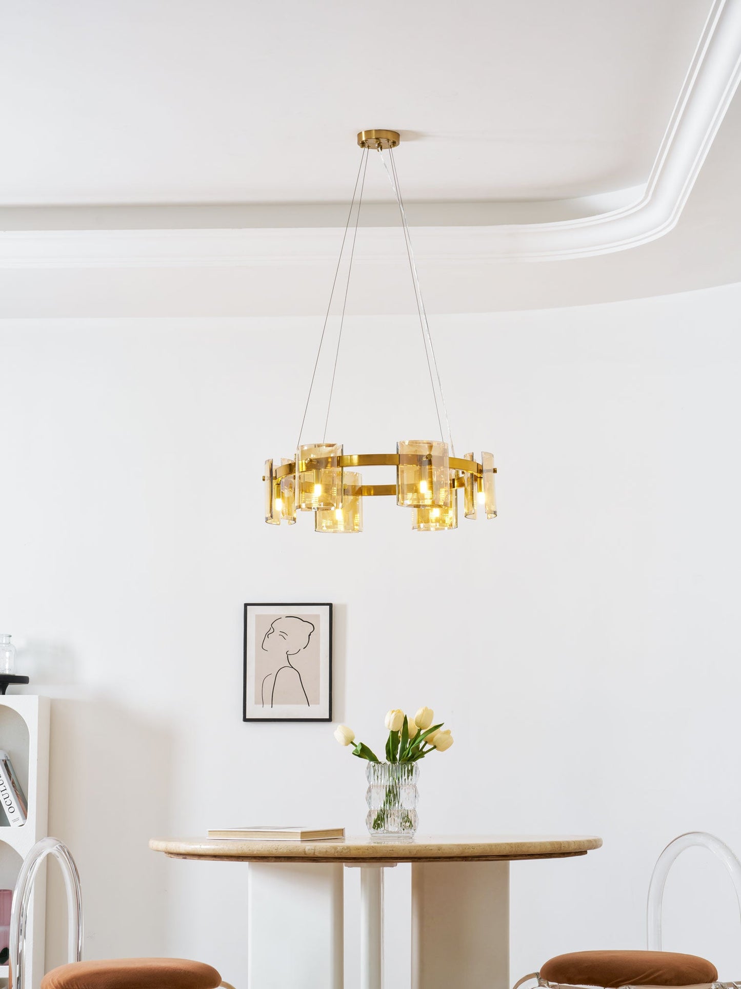 Corlota Modern Chandelier - Adjustable Height, Energy-Efficient LED
