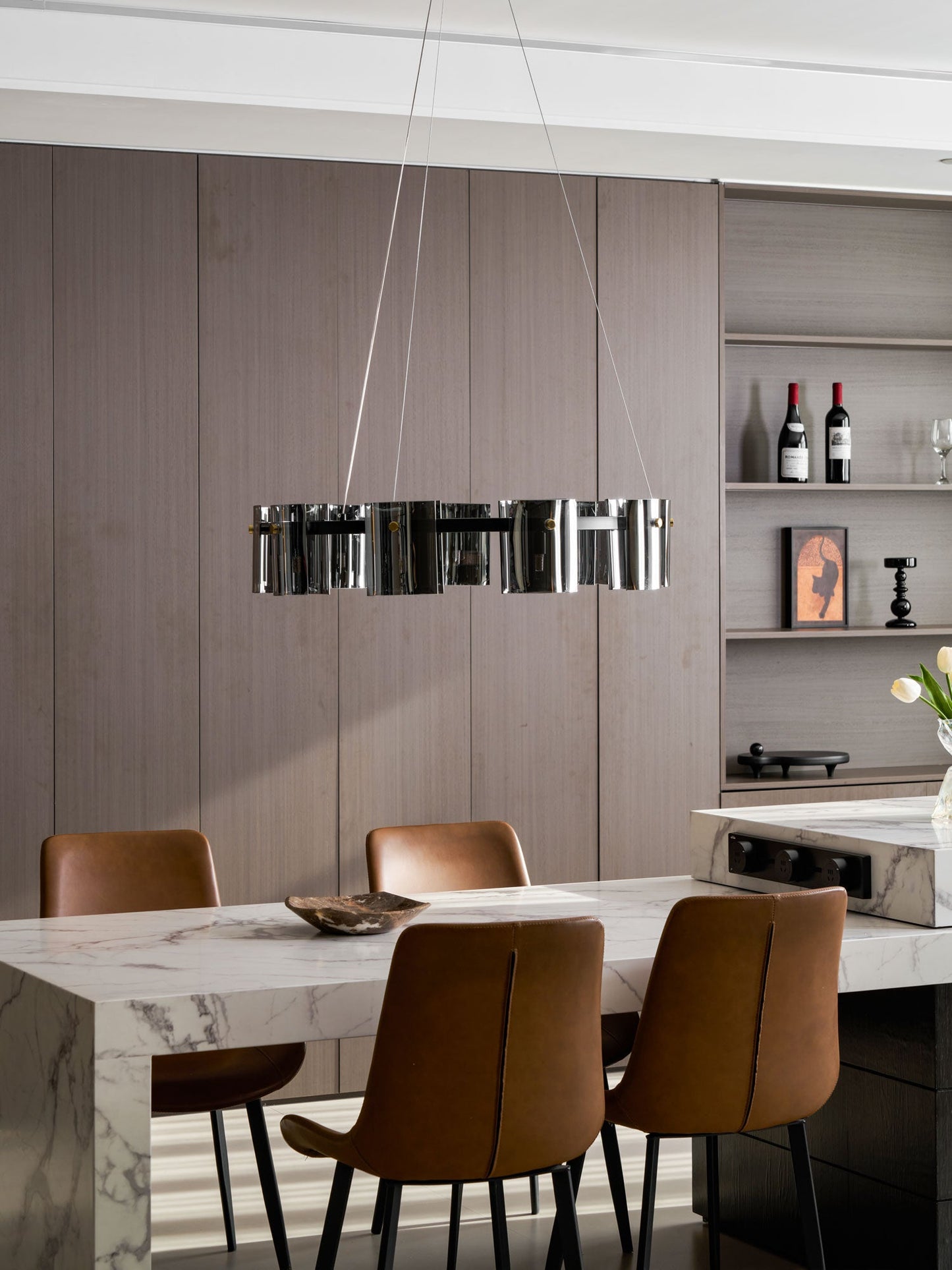 Corlota Modern Chandelier - Adjustable Height, Energy-Efficient LED