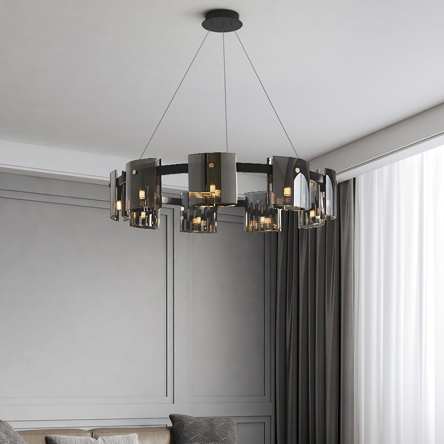 Corlota Modern Chandelier - Adjustable Height, Energy-Efficient LED