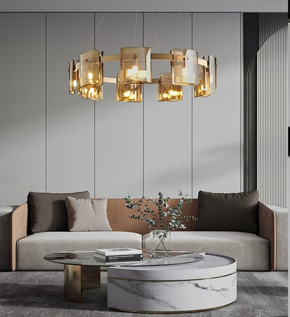 Corlota Modern Chandelier - Adjustable Height, Energy-Efficient LED