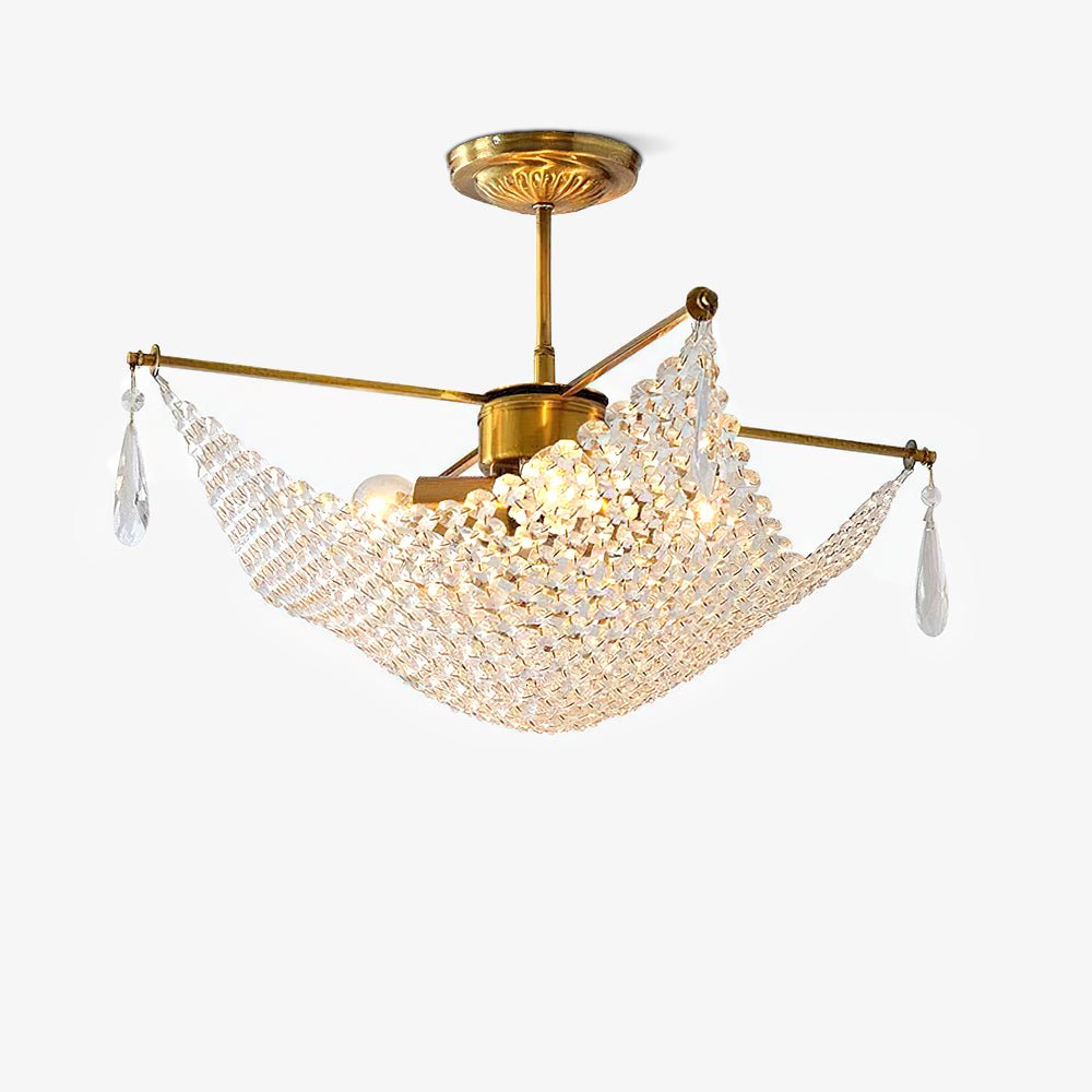 Elegant Corona Chandelier - Adjustable Brightness, Crystal Accents