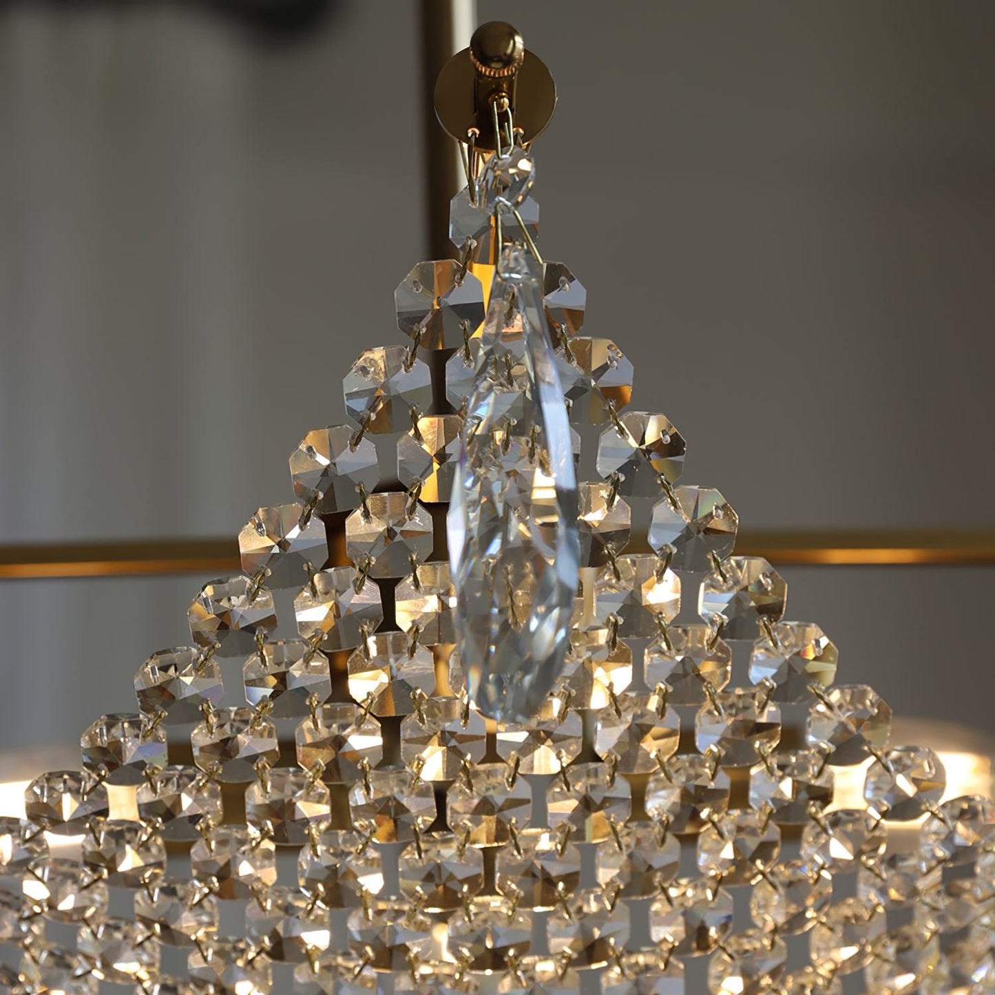 Elegant Corona Chandelier - Adjustable Brightness, Crystal Accents