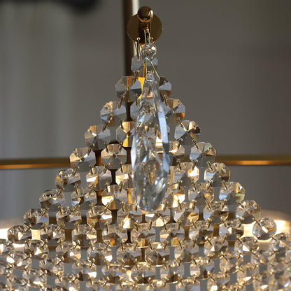 Elegant Corona Chandelier - Adjustable Brightness, Crystal Accents
