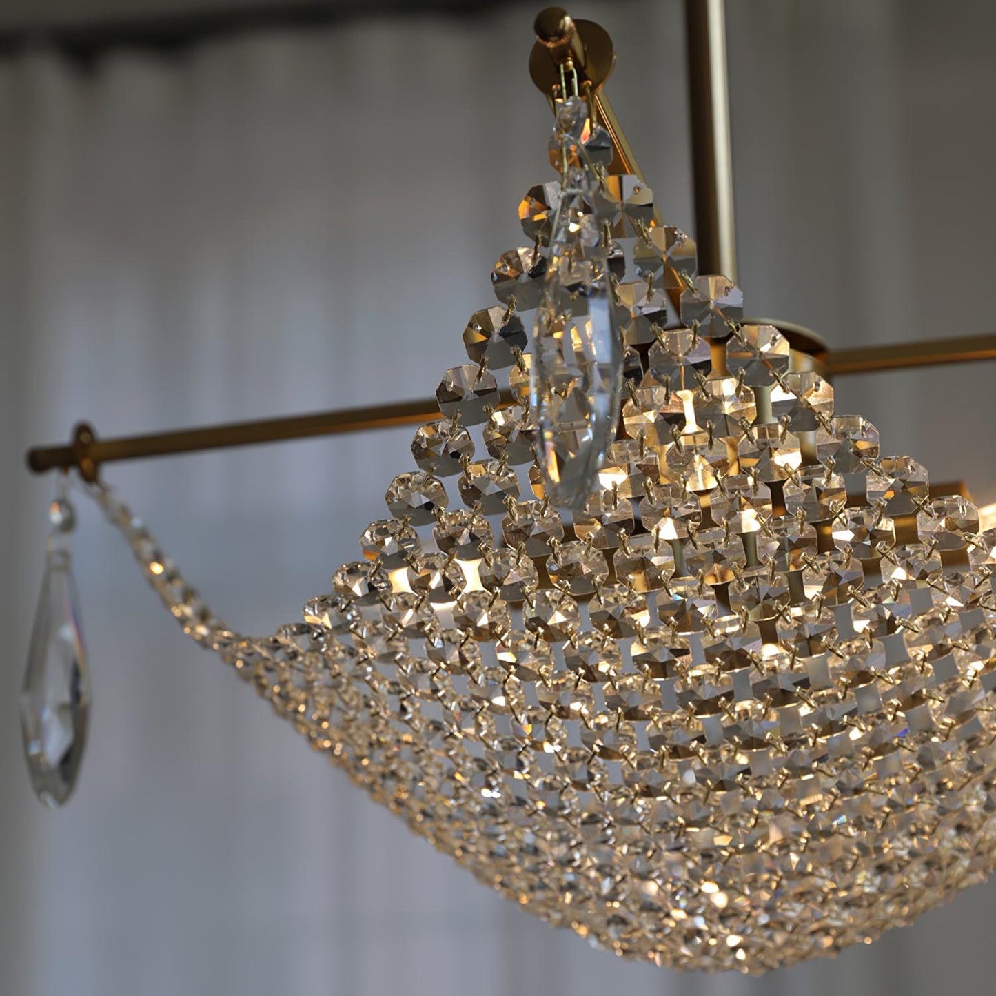 Elegant Corona Chandelier - Adjustable Brightness, Crystal Accents