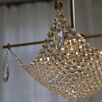 Elegant Corona Chandelier - Adjustable Brightness, Crystal Accents