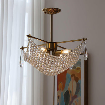 Elegant Corona Chandelier - Adjustable Brightness, Crystal Accents