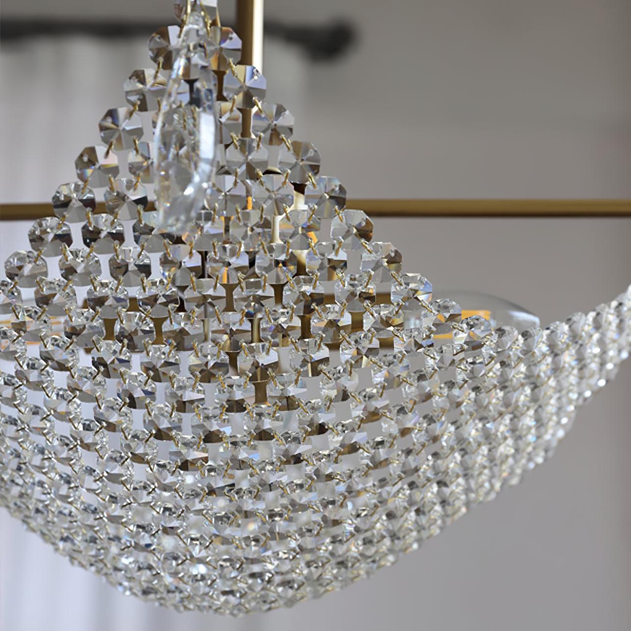 Elegant Corona Chandelier - Adjustable Brightness, Crystal Accents