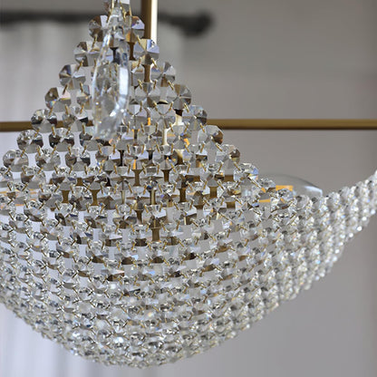 Elegant Corona Chandelier - Adjustable Brightness, Crystal Accents