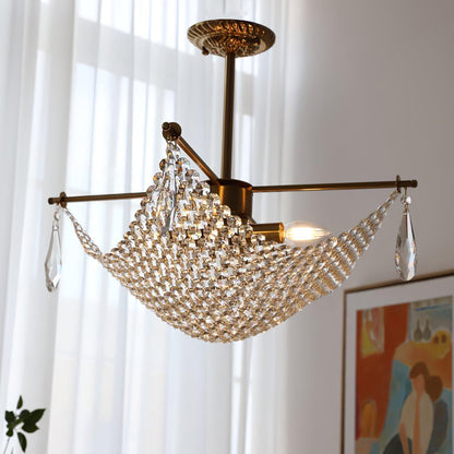 Elegant Corona Chandelier - Adjustable Brightness, Crystal Accents