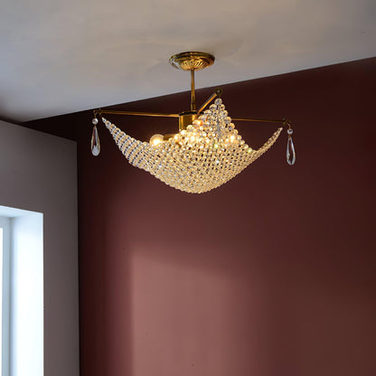 Elegant Corona Chandelier - Adjustable Brightness, Crystal Accents