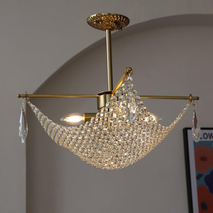 Elegant Corona Chandelier - Adjustable Brightness, Crystal Accents