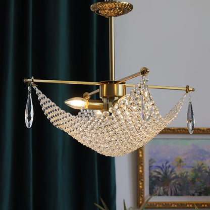 Elegant Corona Chandelier - Adjustable Brightness, Crystal Accents