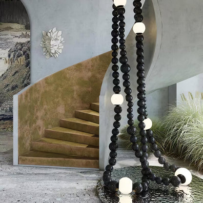 Cosmic Beads Chandelier - Elegant Design with Adjustable Height & LED