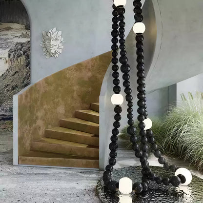 Cosmic Beads Chandelier - Elegant Design with Adjustable Height & LED