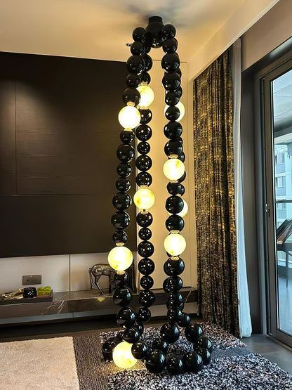 Cosmic Beads Chandelier - Elegant Design with Adjustable Height & LED