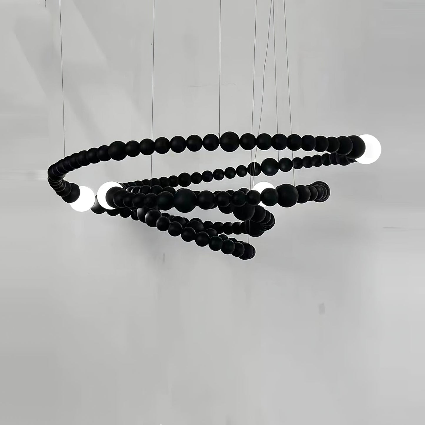 Cosmic Beads Chandelier - Elegant Design with Adjustable Height & LED